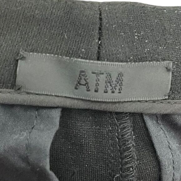 ATM Slim Cuffed Trouser Pants Women’s Size 0 Black Cropped Stretch Ponte - Picture 11 of 13